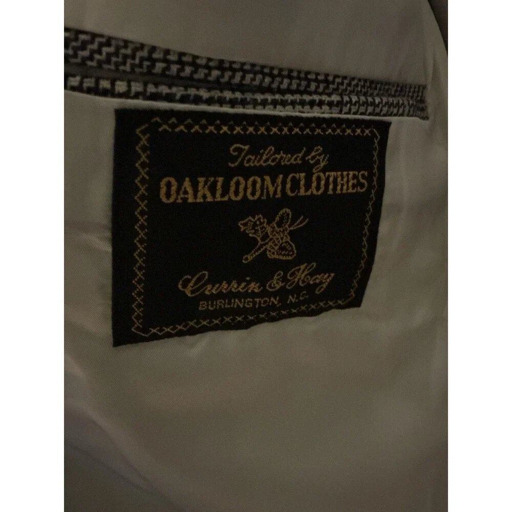 Vintage Oakloom Clothes Glen Plaid Sport Coat Blazer Sz 45 USA Union Made Currin